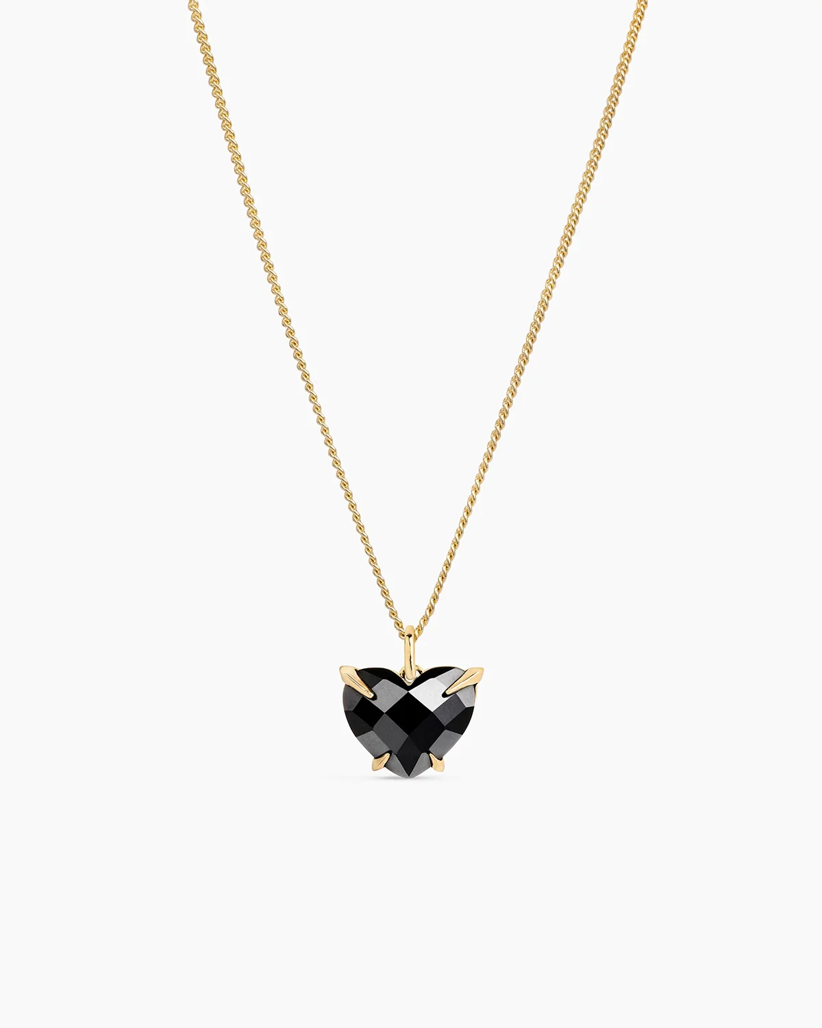 Black Heart Necklace Gold
