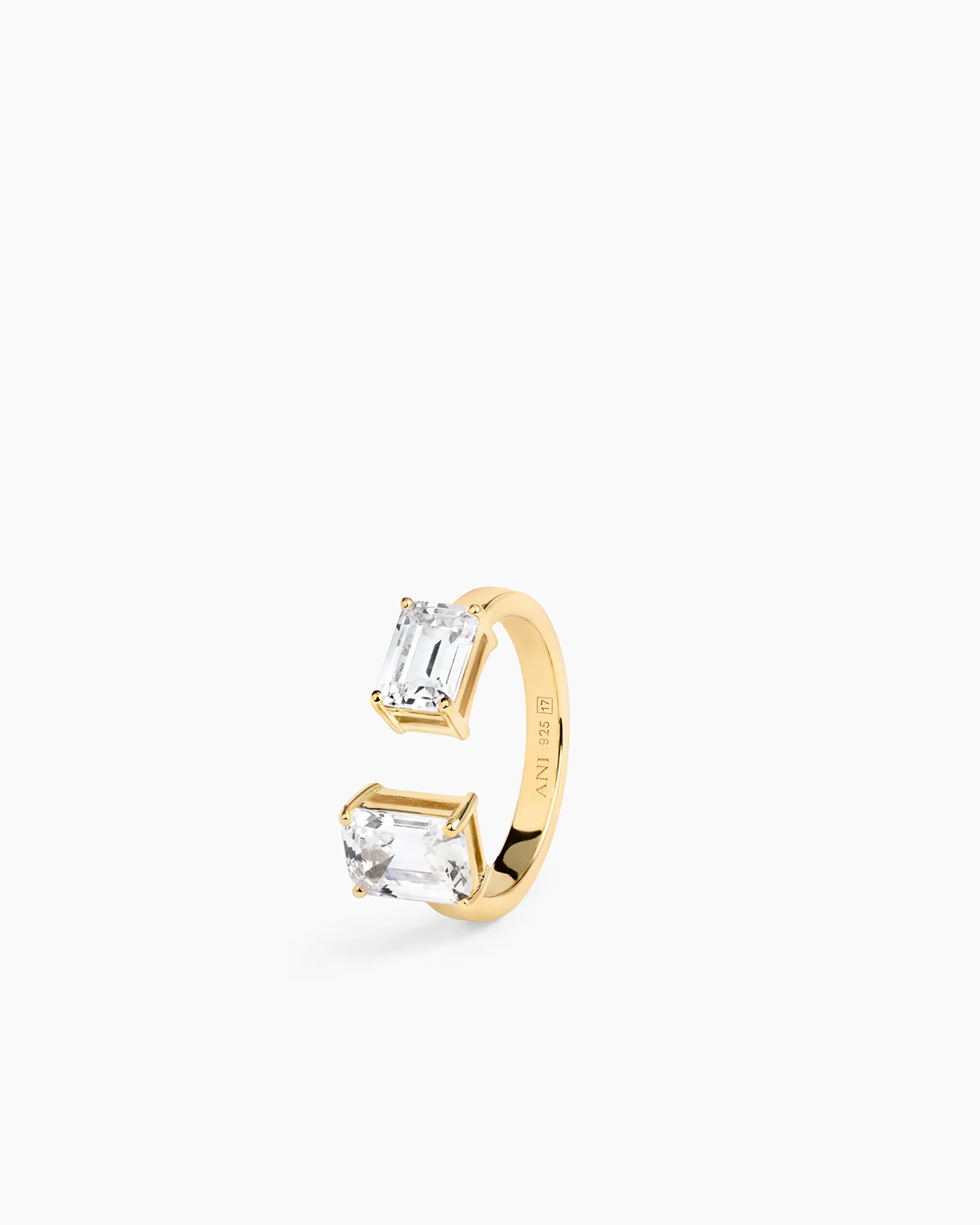 Double Emerald Ring Gold - Image 3