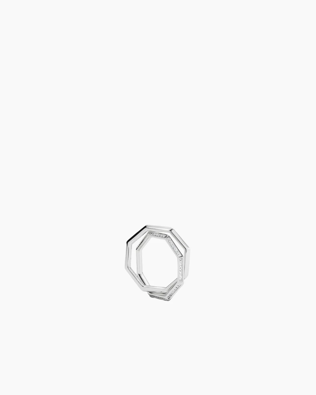 Double Octagon Ring Silver - Image 3