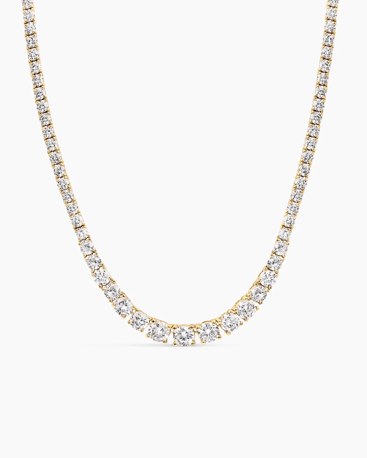 Dropped Tennis Necklace Gold - Image 3