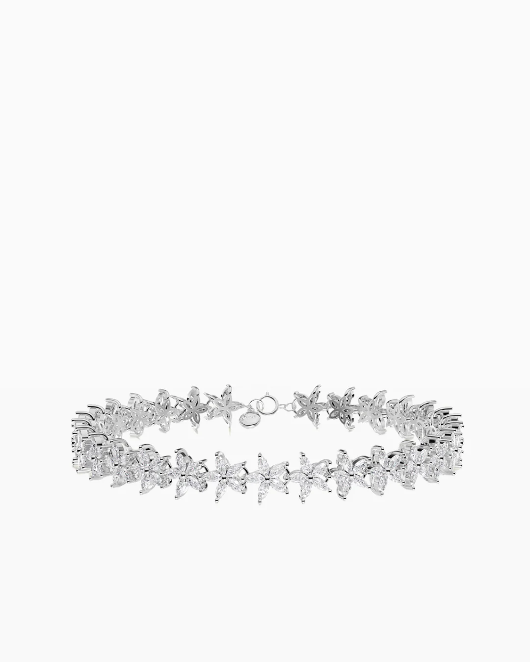Flower Tennis Bracelet Silver - Image 3