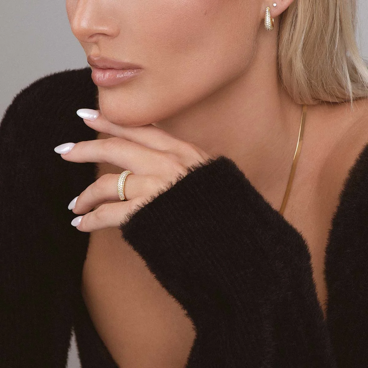 Half Pavé Ring Gold - Image 4