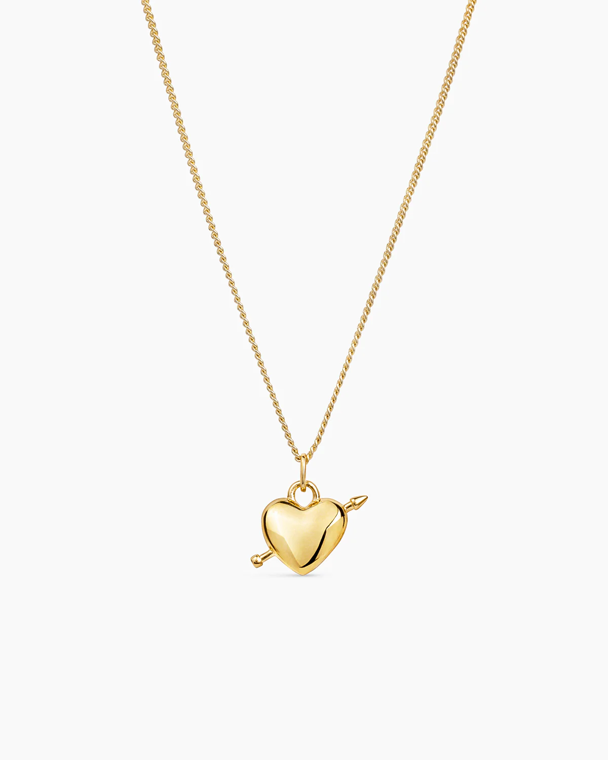 Heart Arrow Necklace Gold