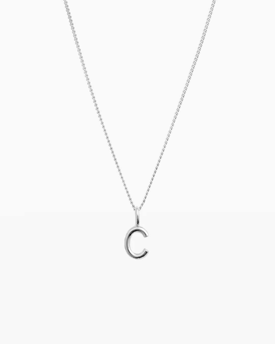 Letter Charm Necklace Silver - Image 6