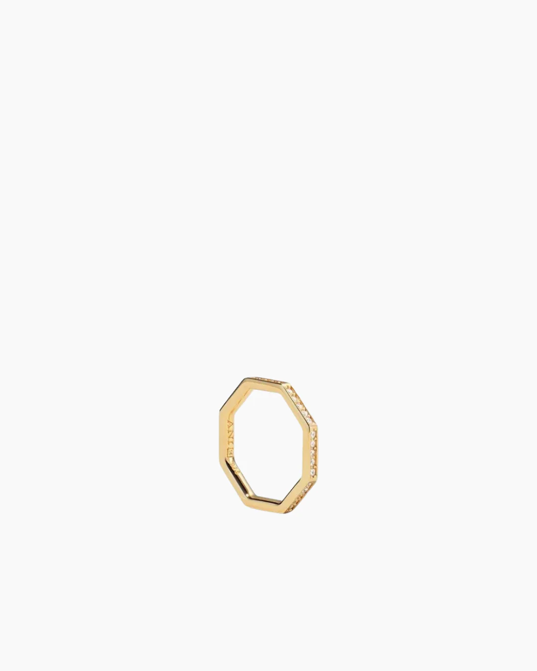 Pavé Octagon Ring Gold - Image 3