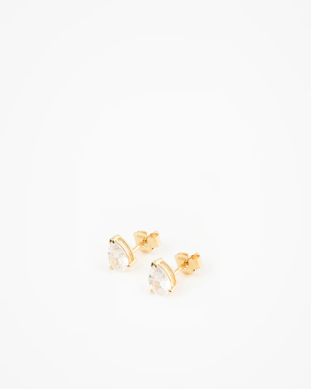 Pear Studs Large Gold - Image 3