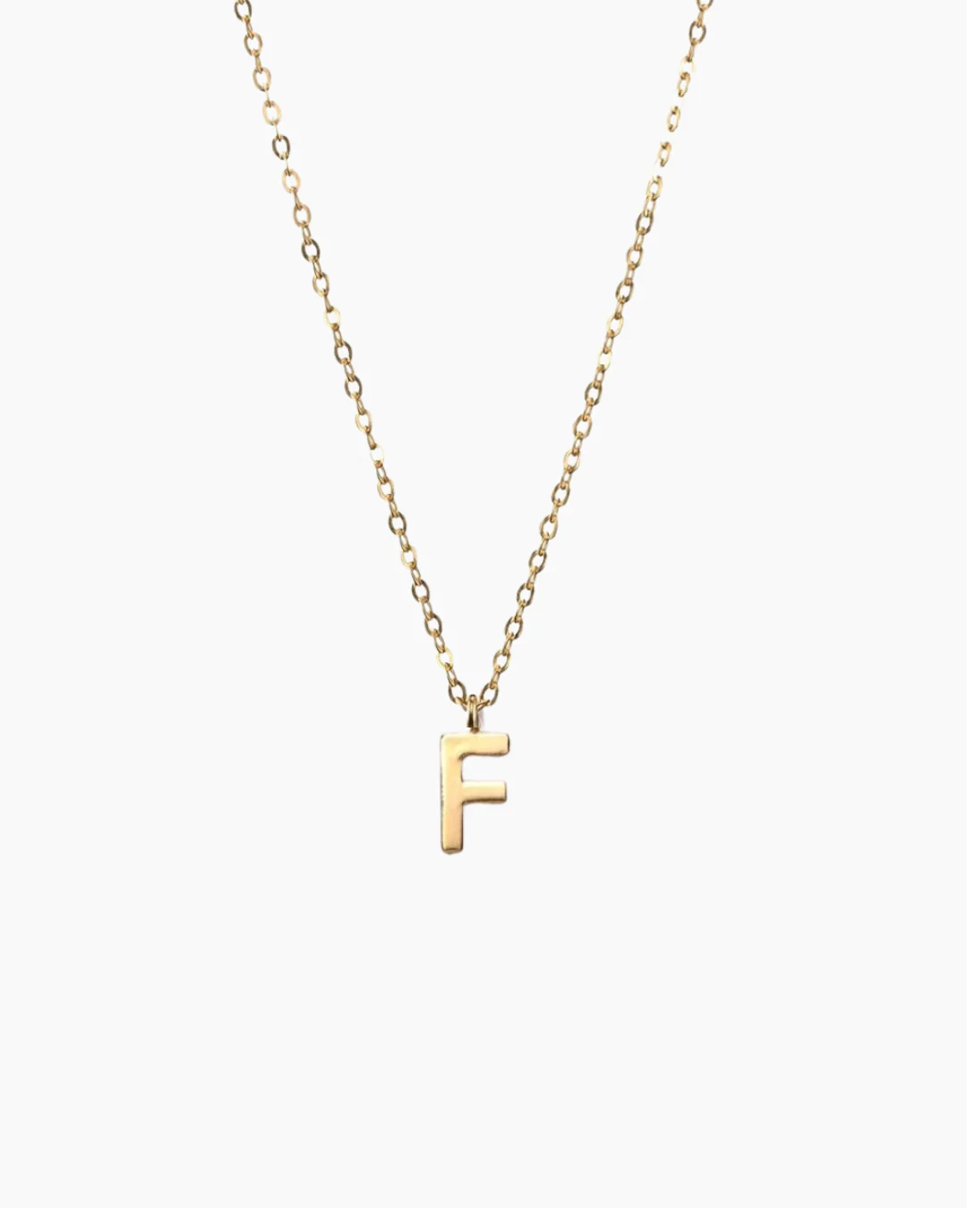 Plain Letter Necklace Gold - Image 10