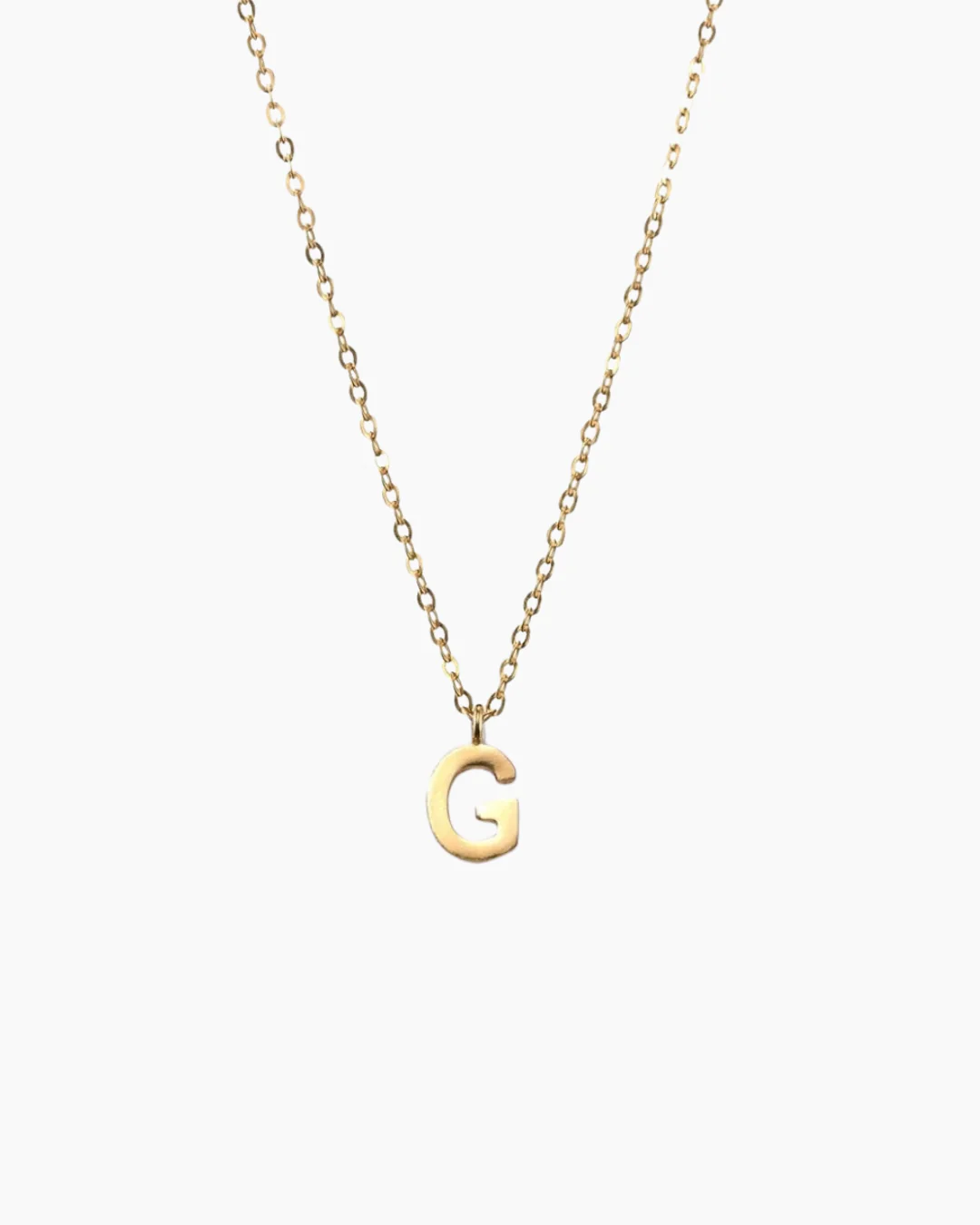 Plain Letter Necklace Gold - Image 11