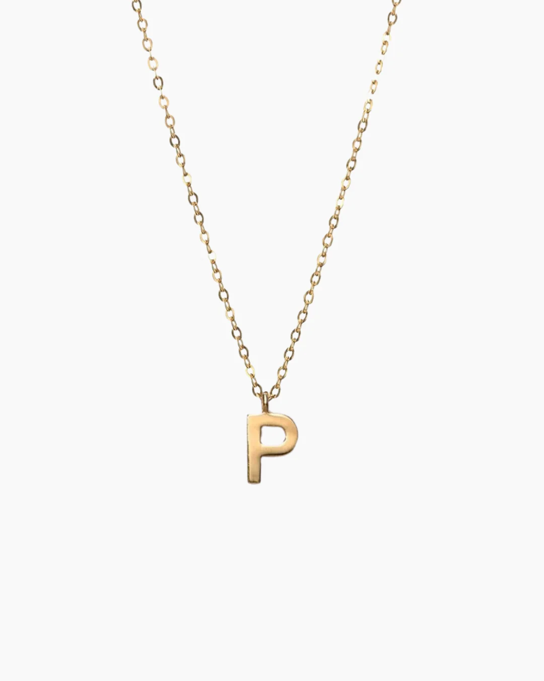 Plain Letter Necklace Gold - Image 20