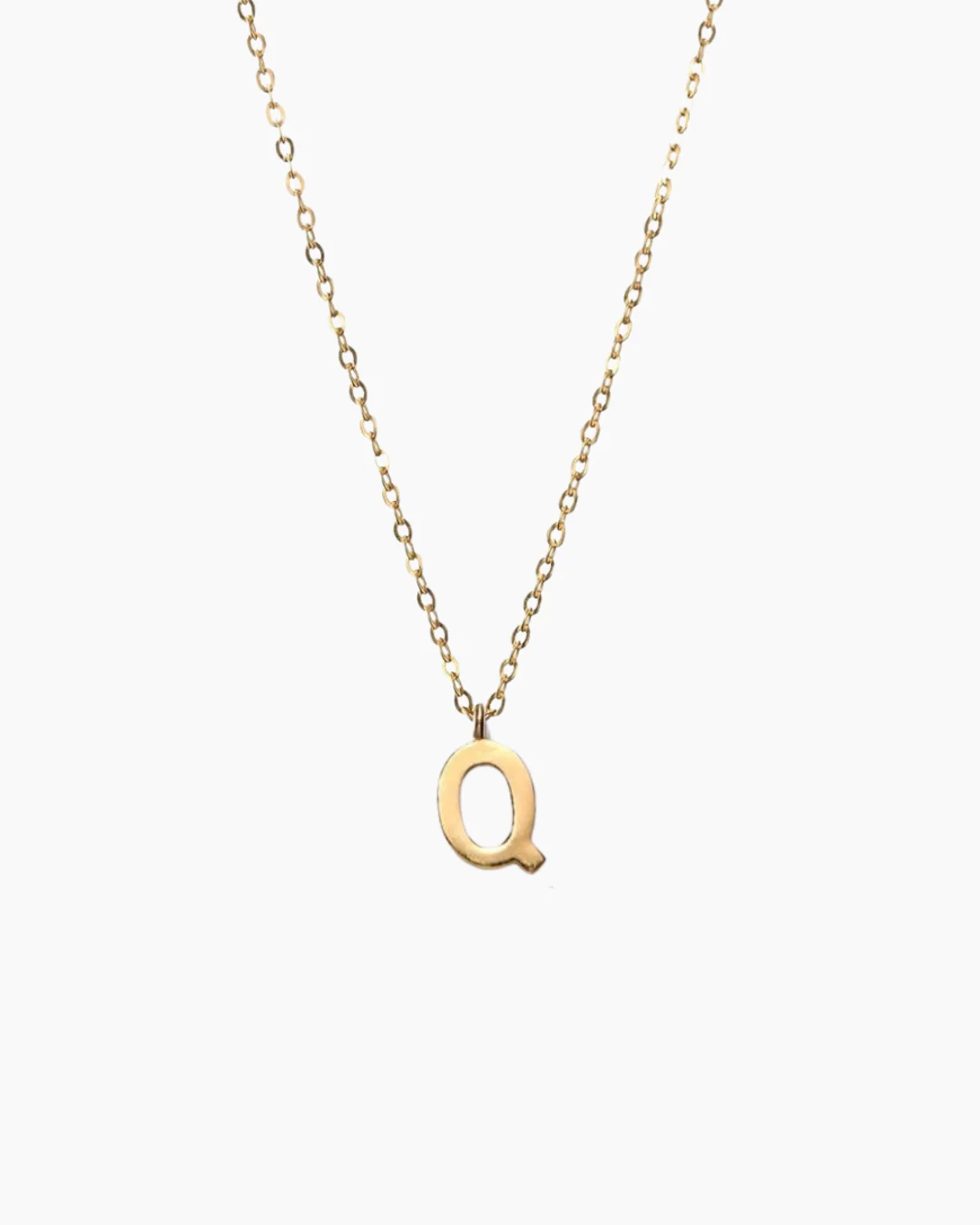 Plain Letter Necklace Gold - Image 21