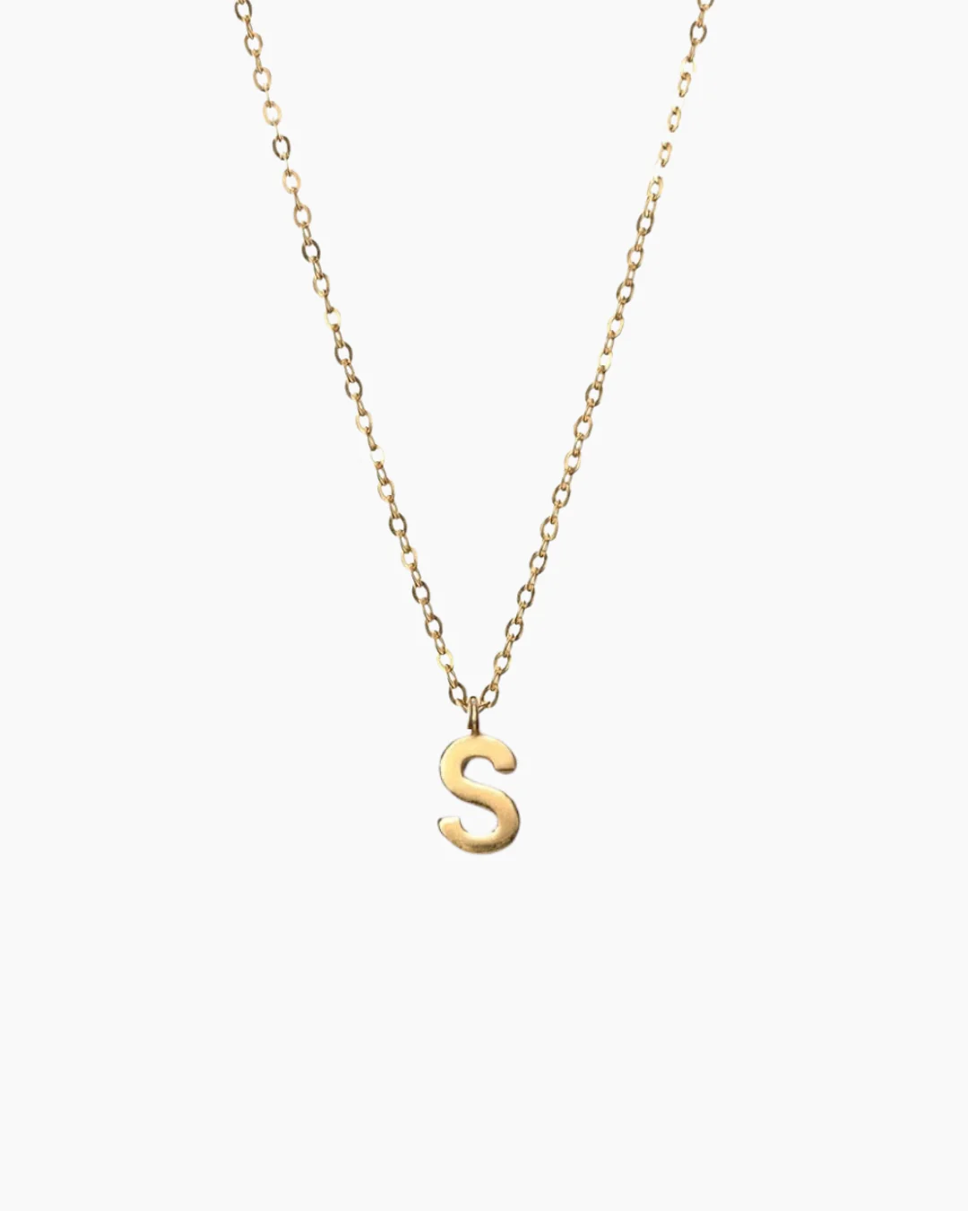 Plain Letter Necklace Gold - Image 23