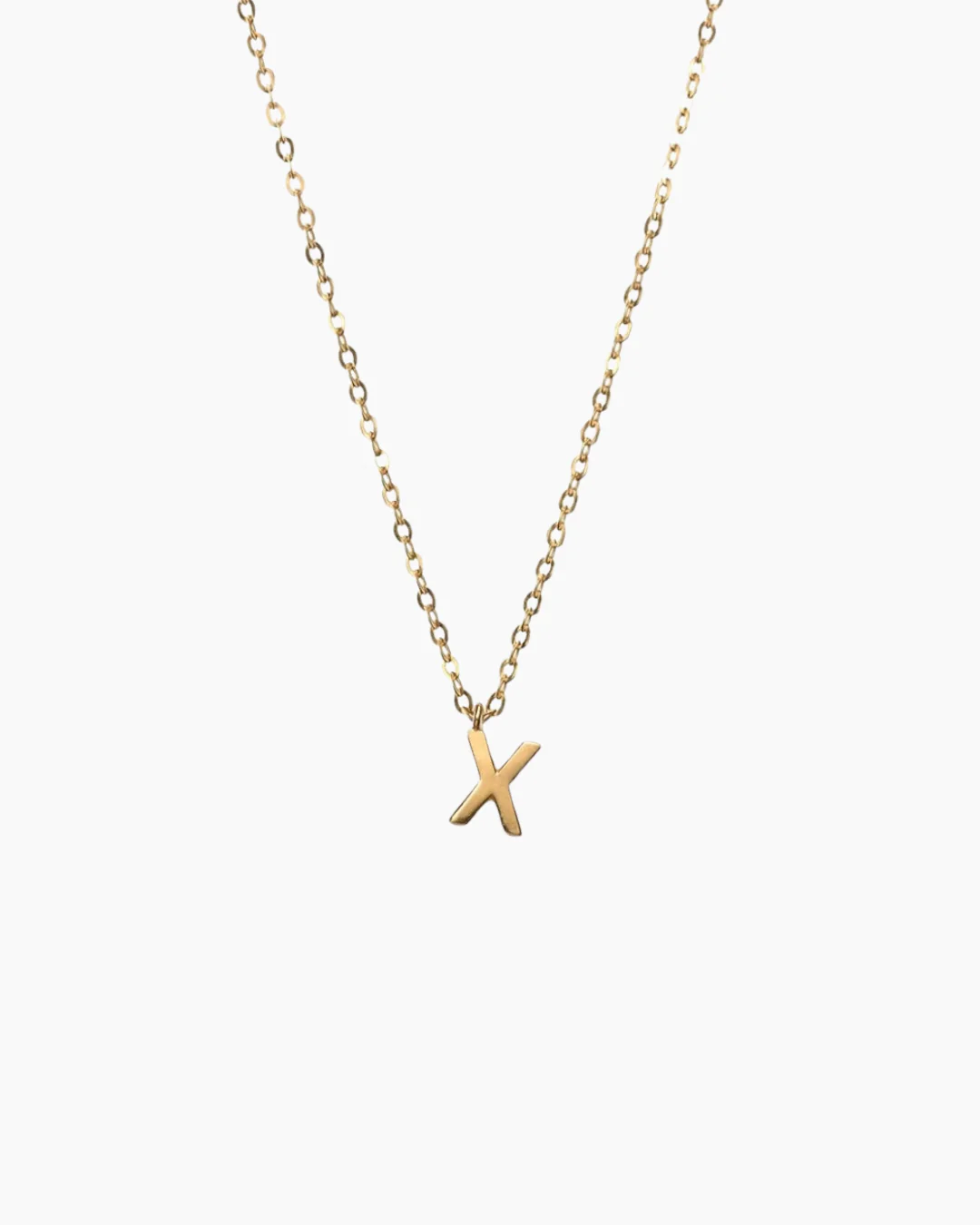 Plain Letter Necklace Gold - Image 28