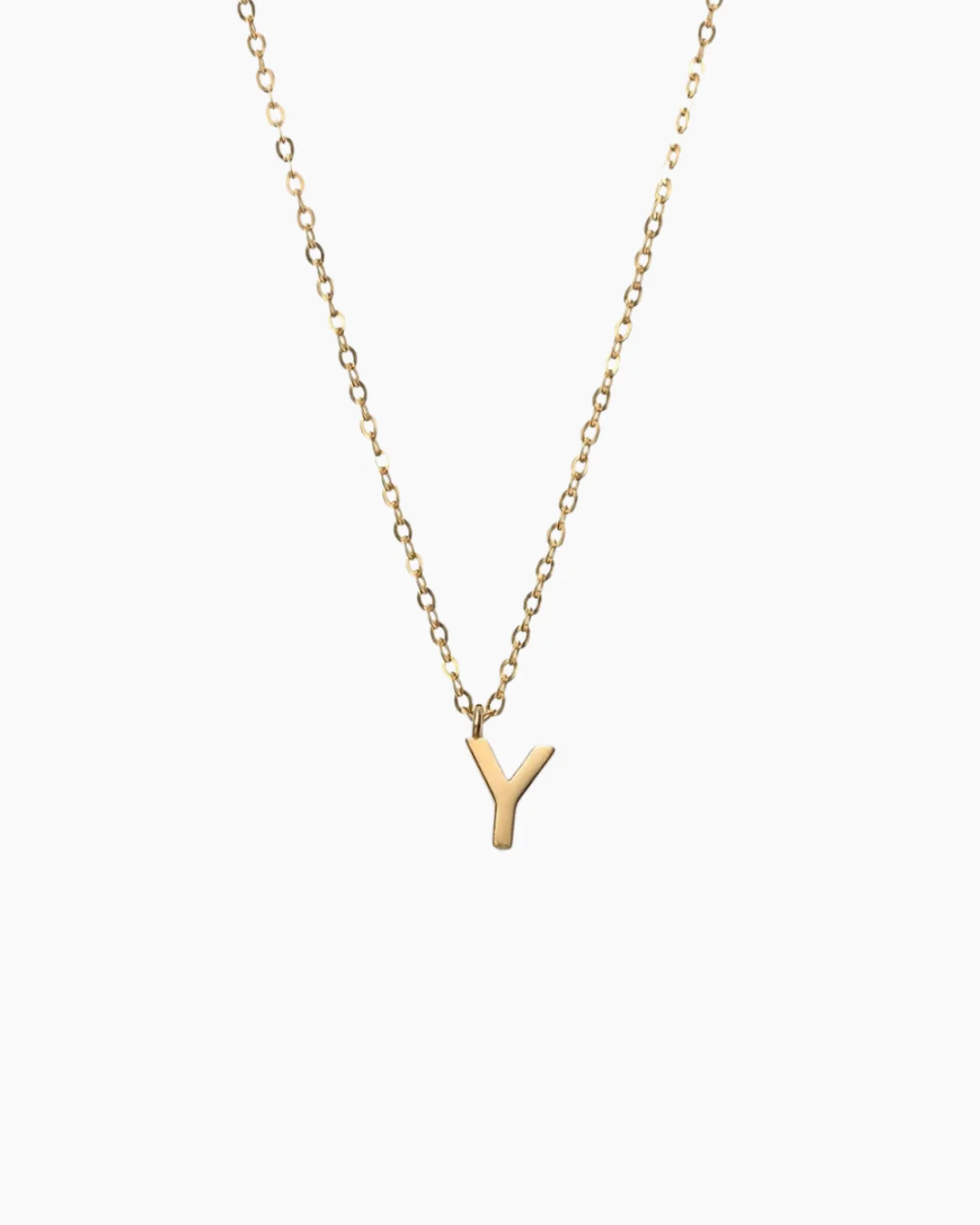 Plain Letter Necklace Gold - Image 29