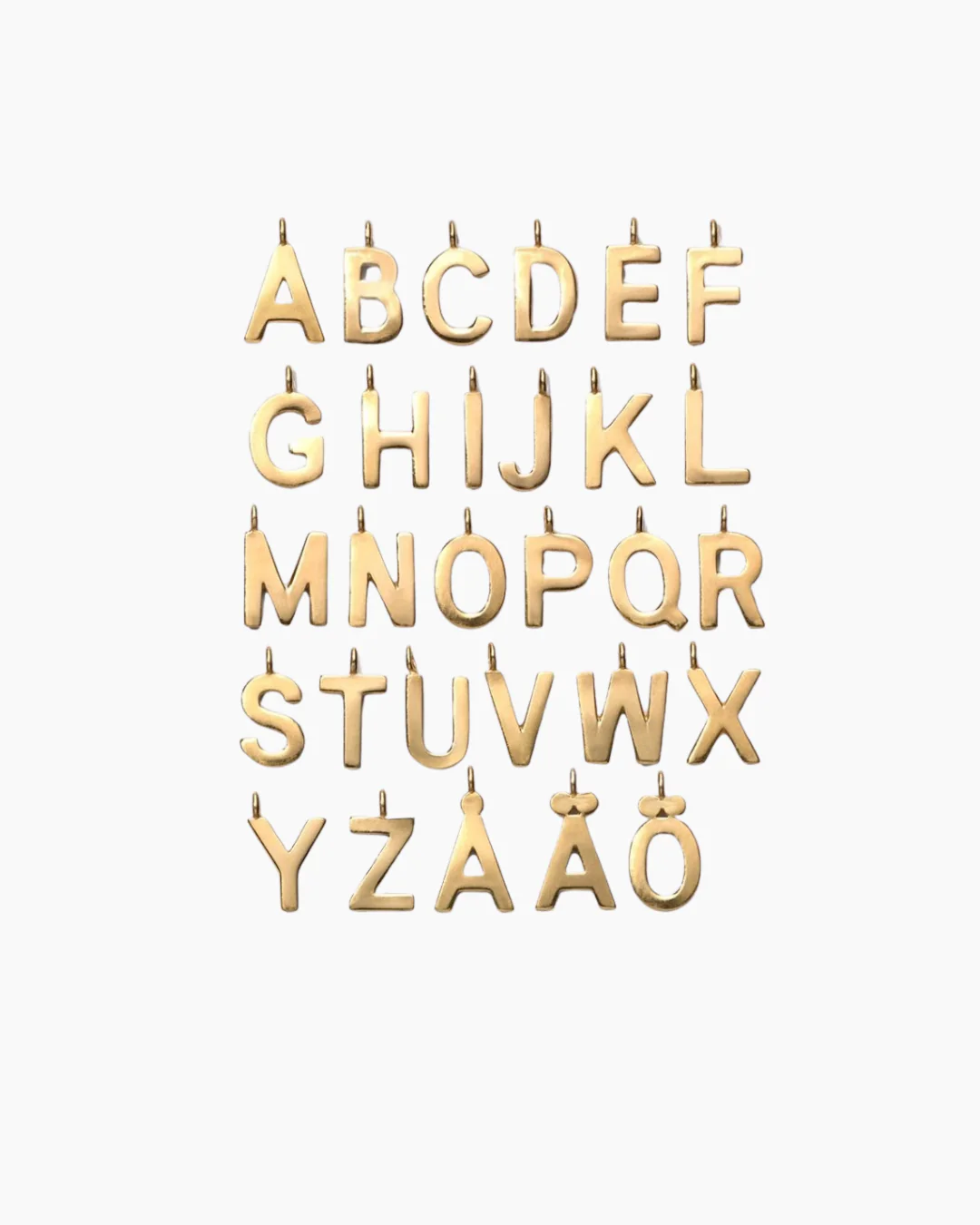 Plain Letter Necklace Gold - Image 3