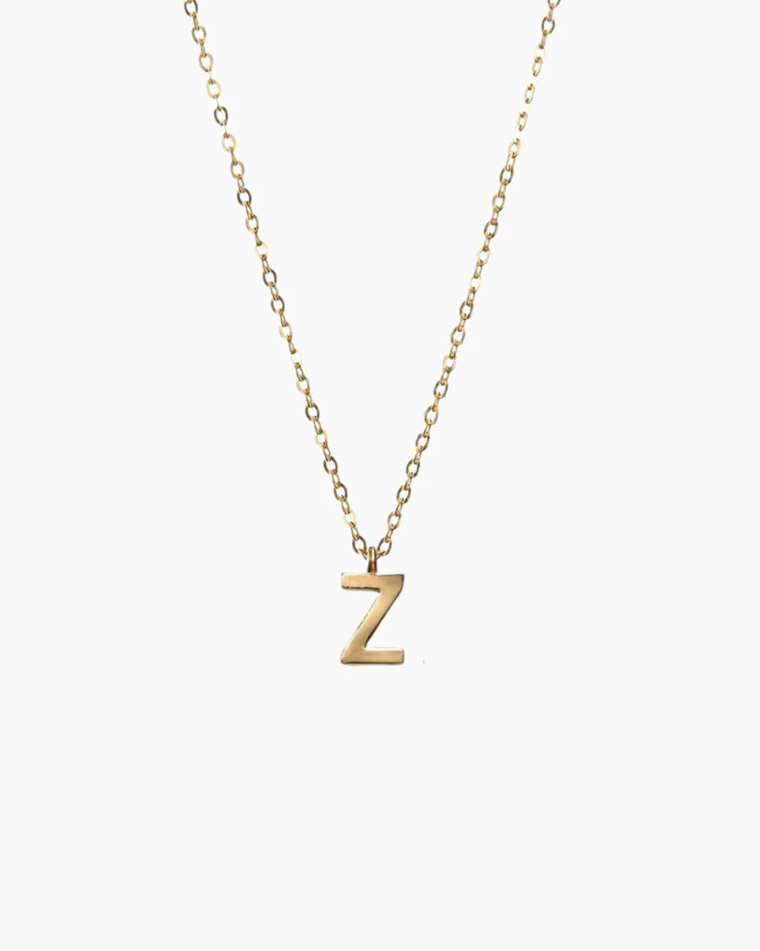 Plain Letter Necklace Gold - Image 30