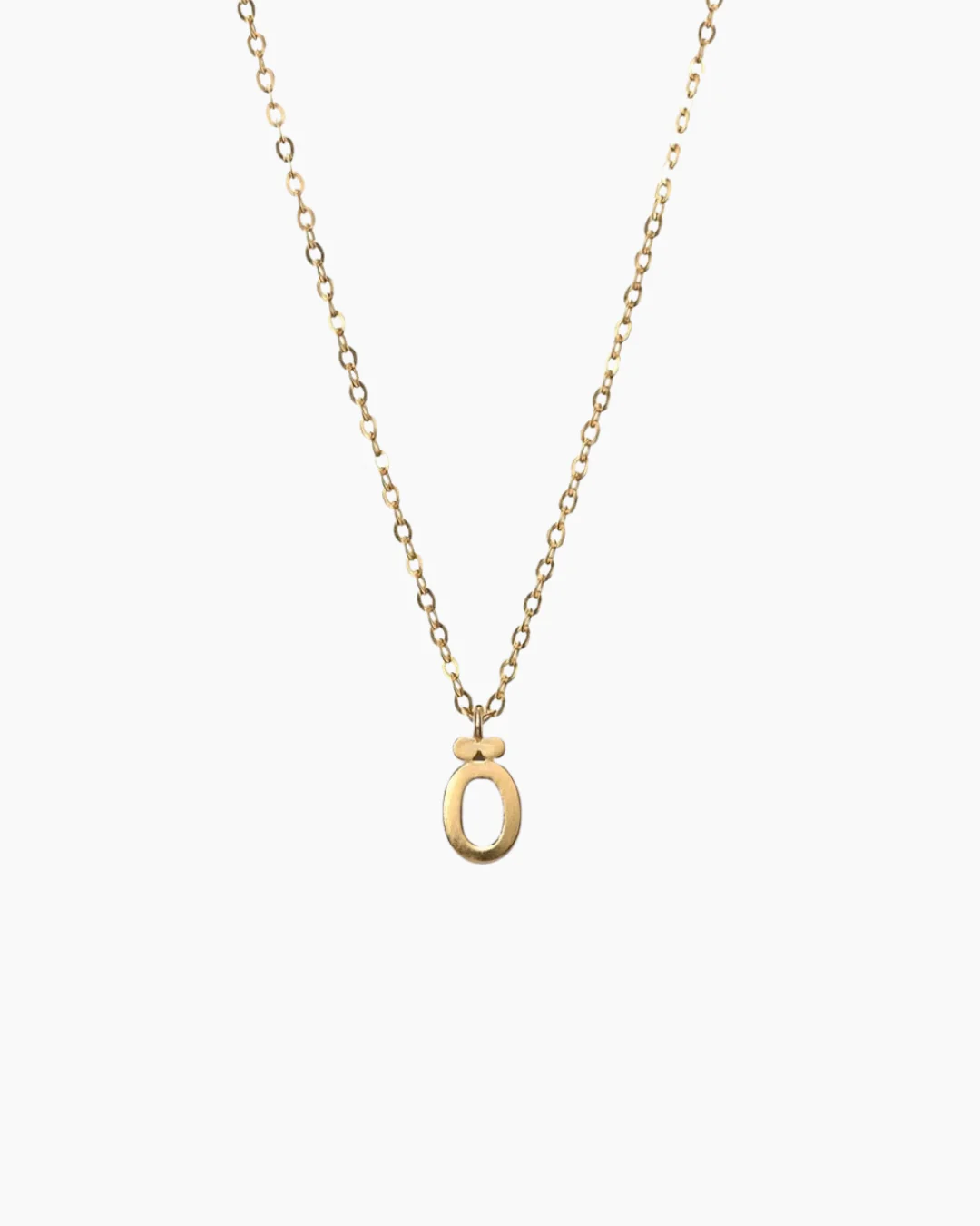 Plain Letter Necklace Gold - Image 32