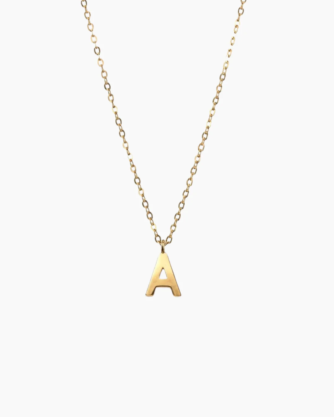 Plain Letter Necklace Gold - Image 6