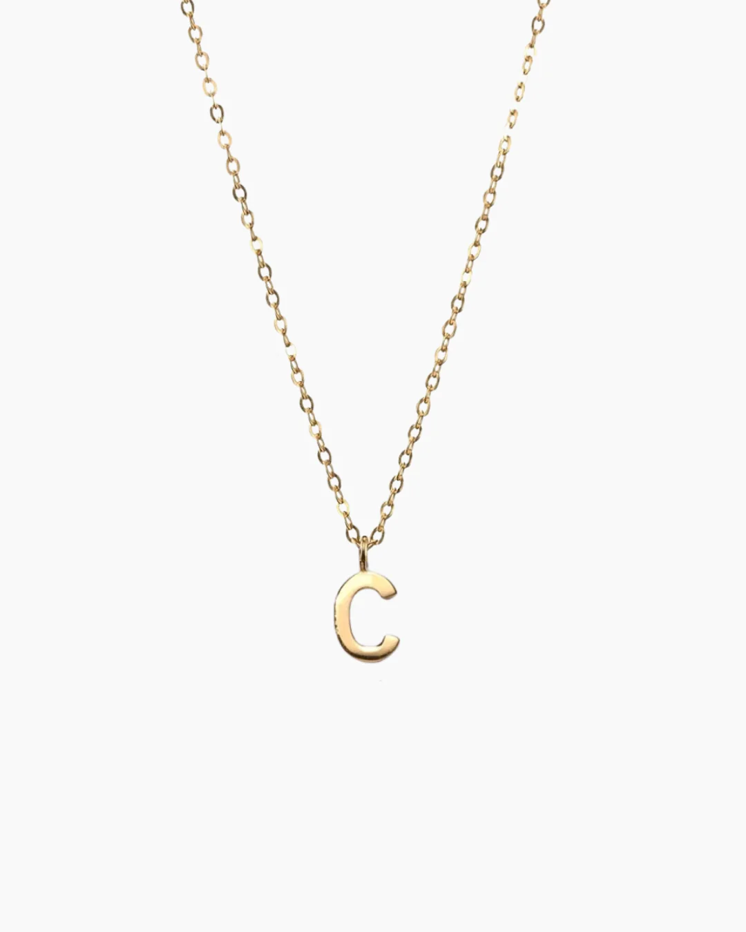 Plain Letter Necklace Gold - Image 7