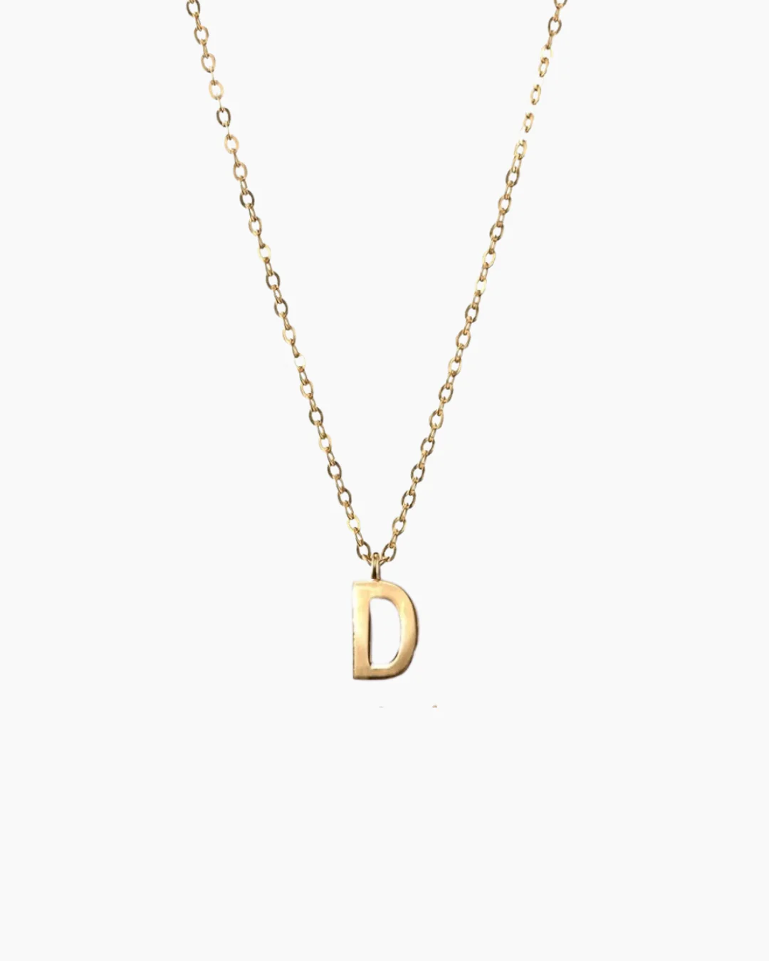 Plain Letter Necklace Gold - Image 8