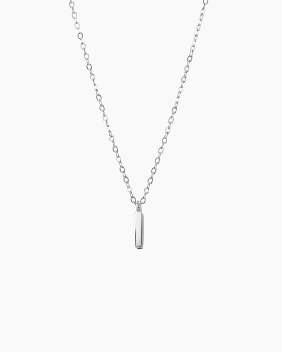 Plain Letter Necklace Silver - Image 11