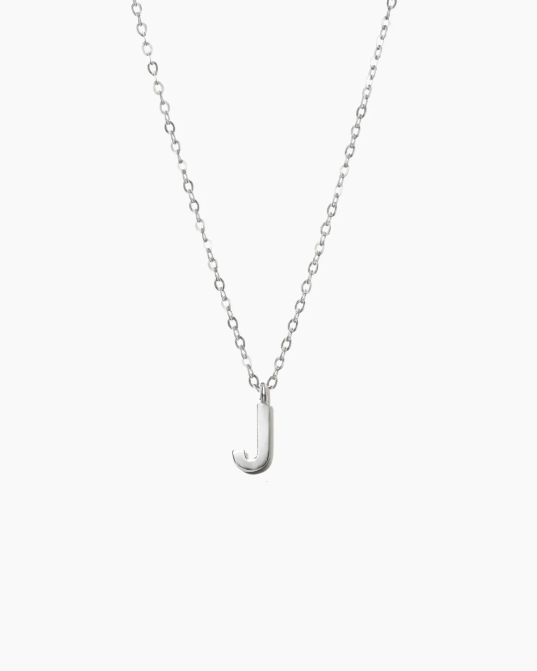 Plain Letter Necklace Silver - Image 12