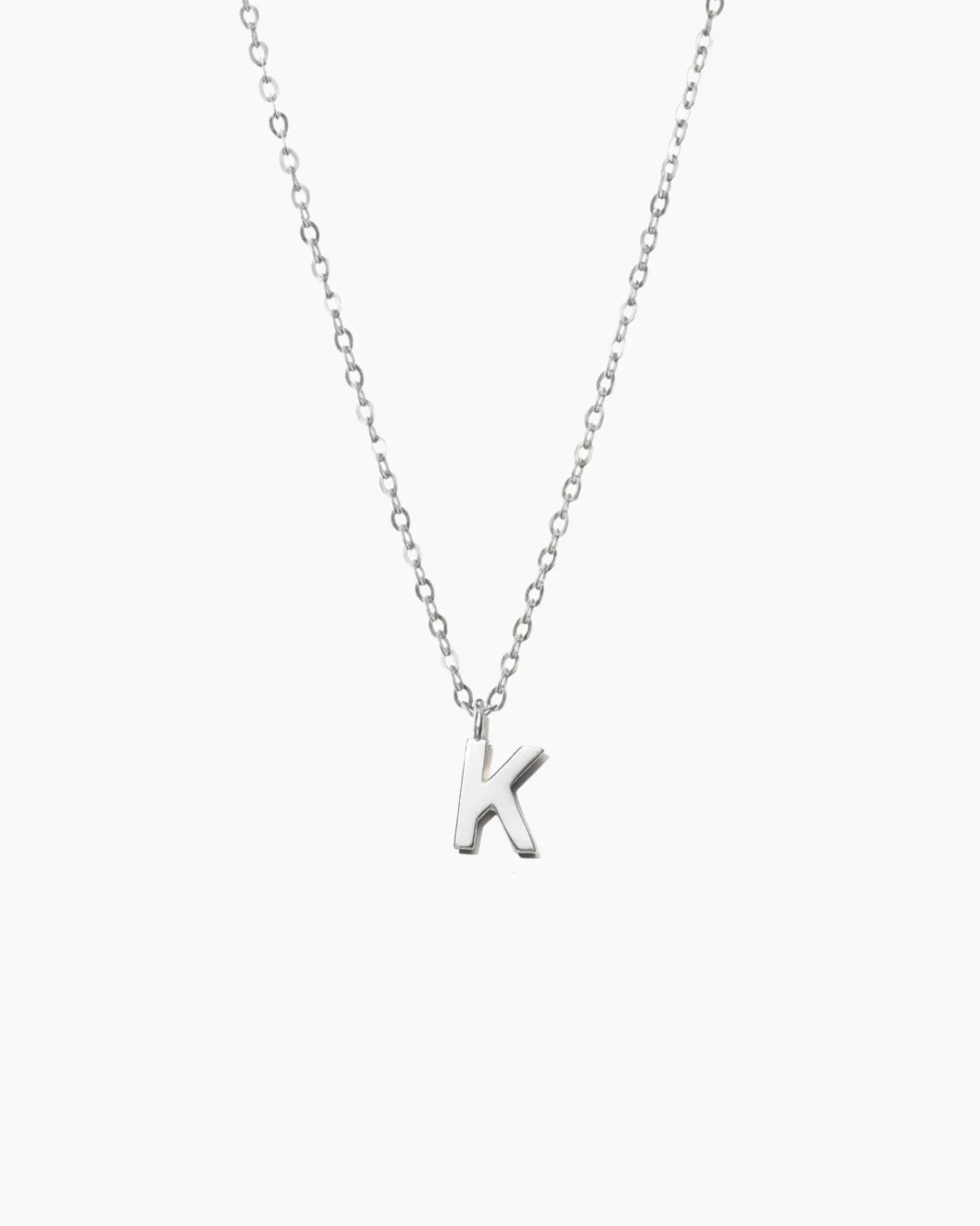 Plain Letter Necklace Silver - Image 13