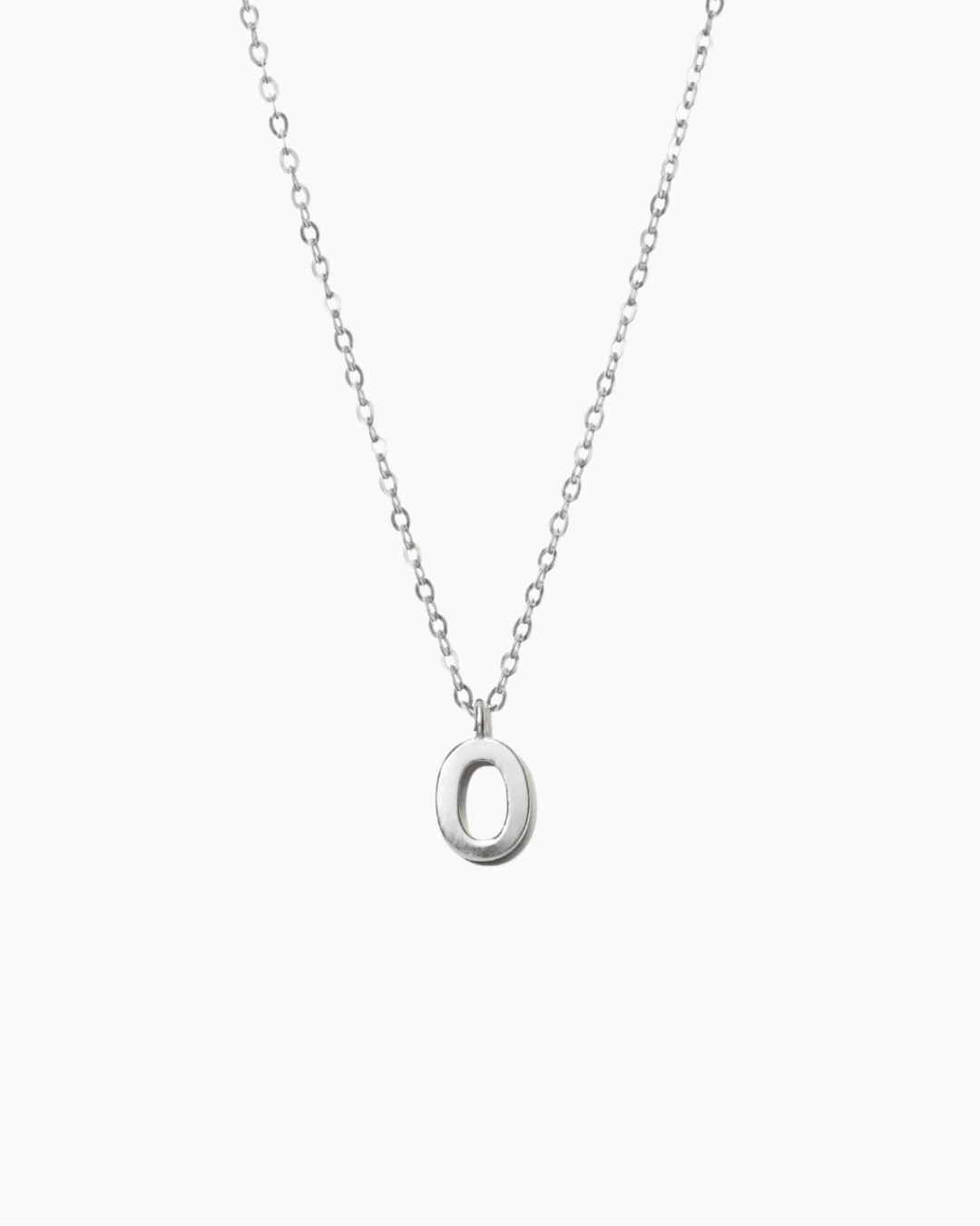 Plain Letter Necklace Silver - Image 17