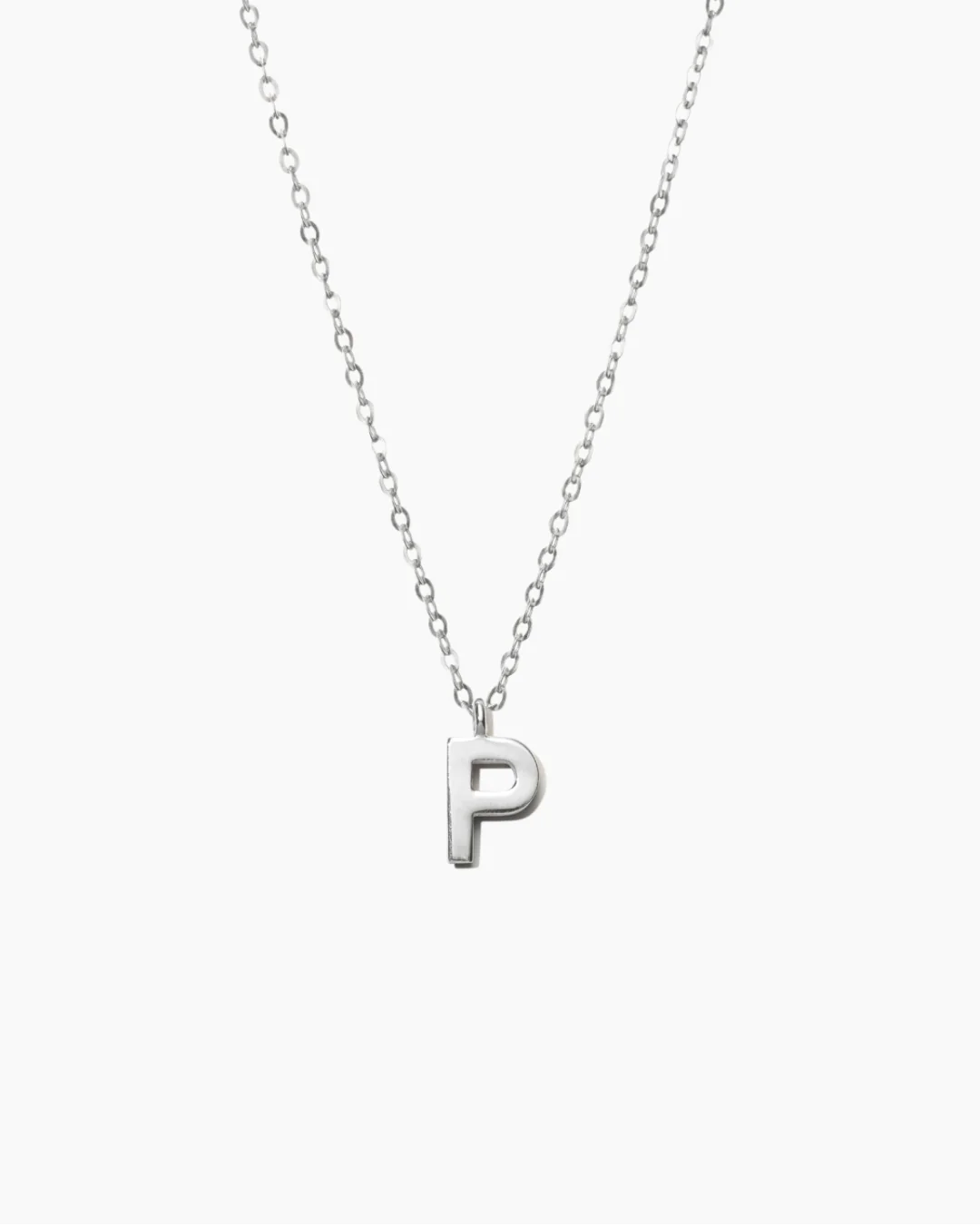 Plain Letter Necklace Silver - Image 18