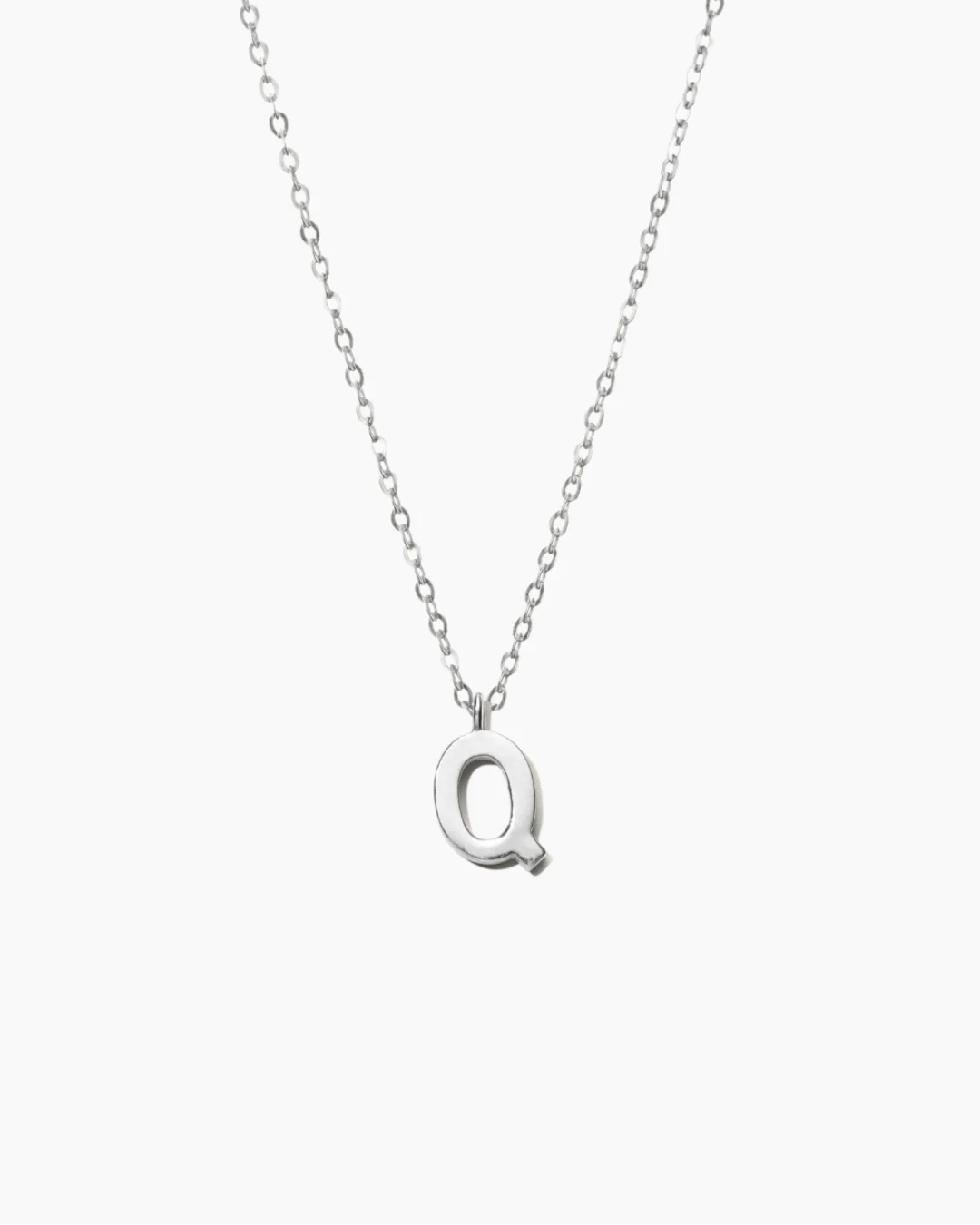 Plain Letter Necklace Silver - Image 19