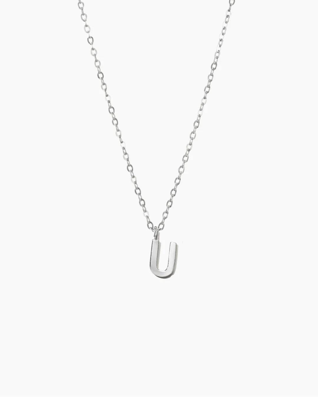 Plain Letter Necklace Silver - Image 23
