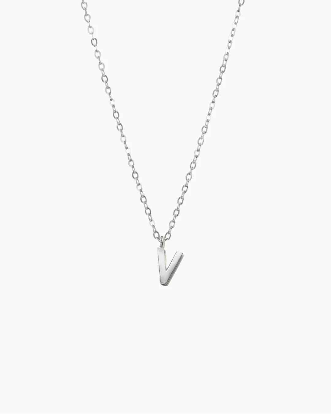 Plain Letter Necklace Silver - Image 24