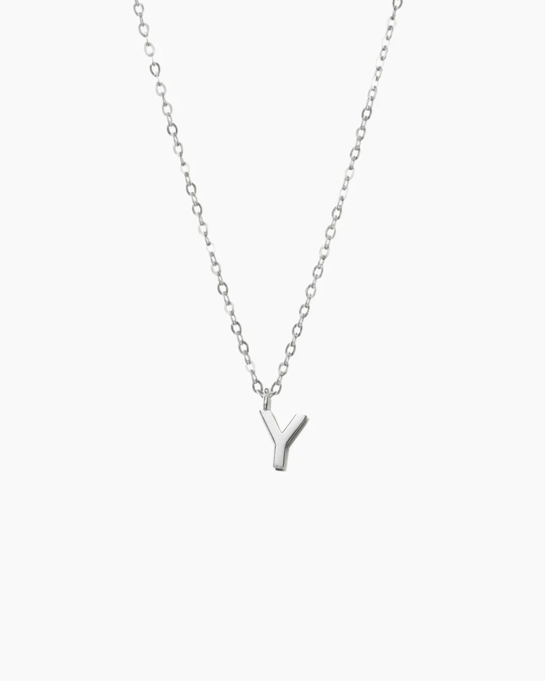 Plain Letter Necklace Silver - Image 27