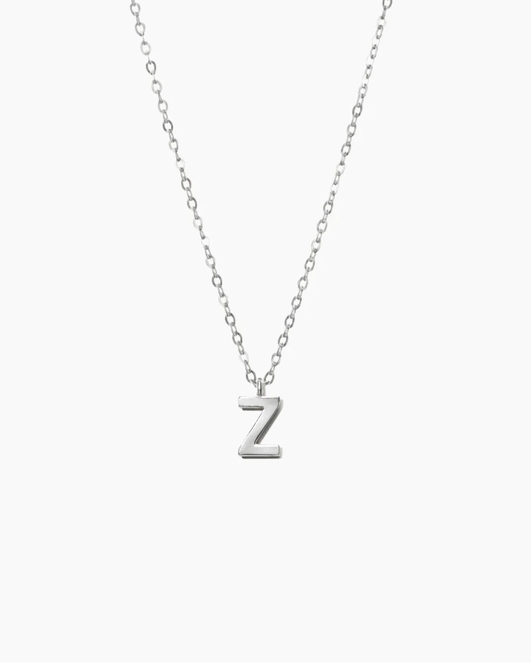 Plain Letter Necklace Silver - Image 28