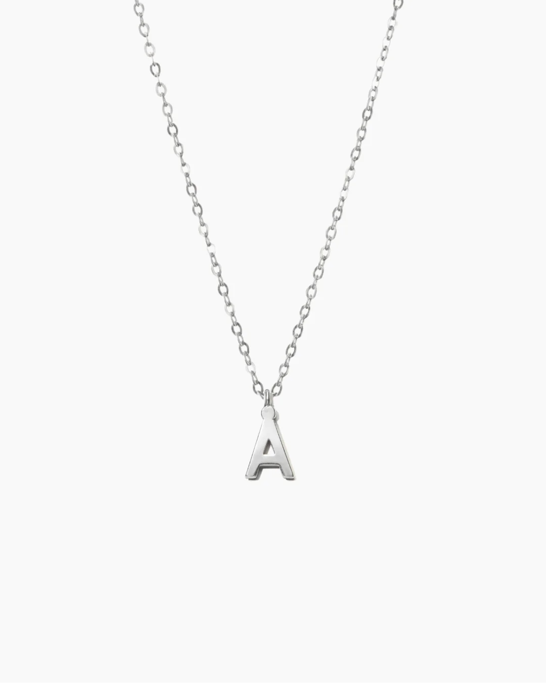 Plain Letter Necklace Silver - Image 29