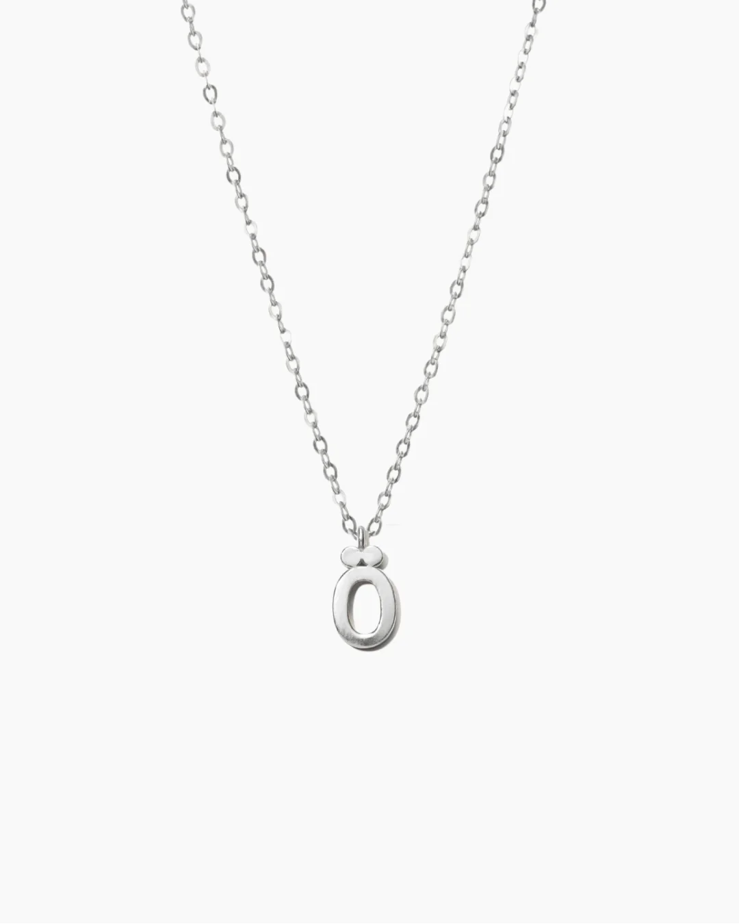 Plain Letter Necklace Silver - Image 31