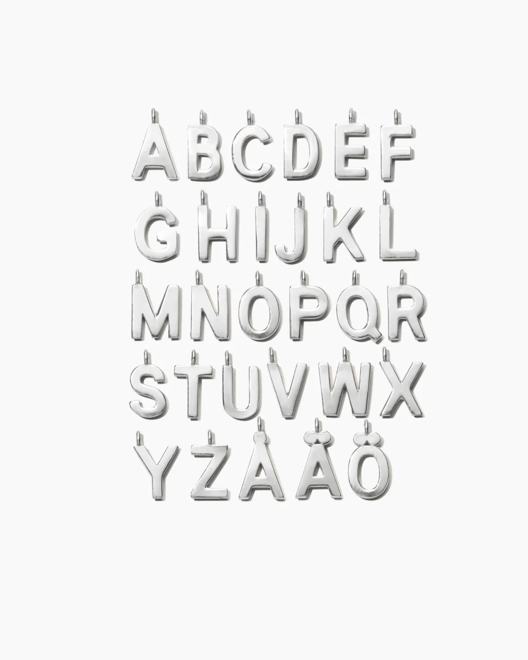 Plain Letter Necklace Silver - Image 32