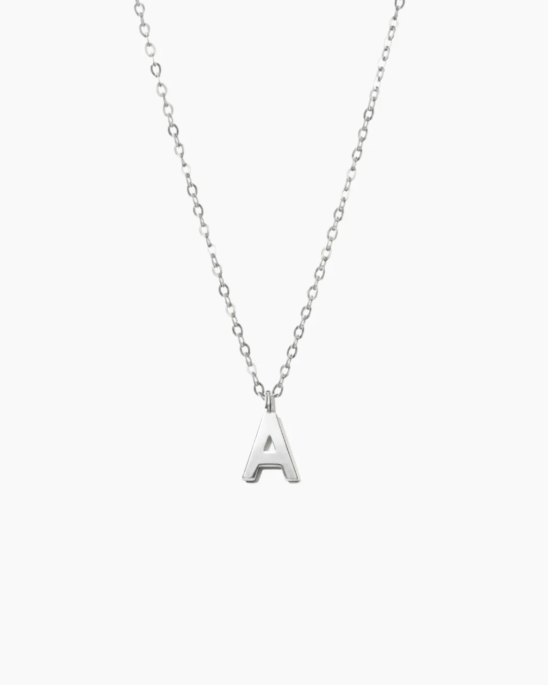 Plain Letter Necklace Silver - Image 4