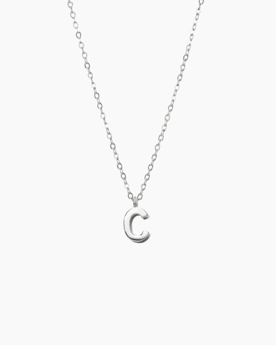 Plain Letter Necklace Silver - Image 5