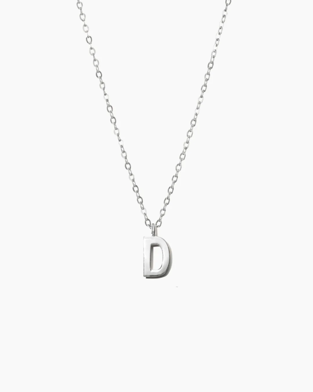 Plain Letter Necklace Silver - Image 6