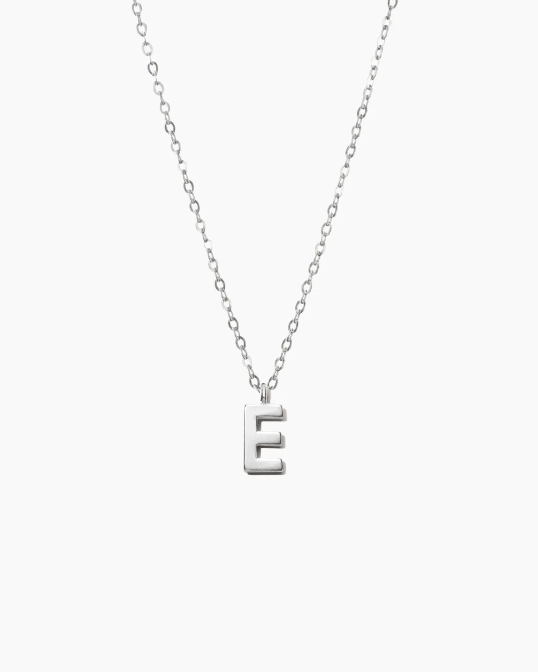 Plain Letter Necklace Silver - Image 7