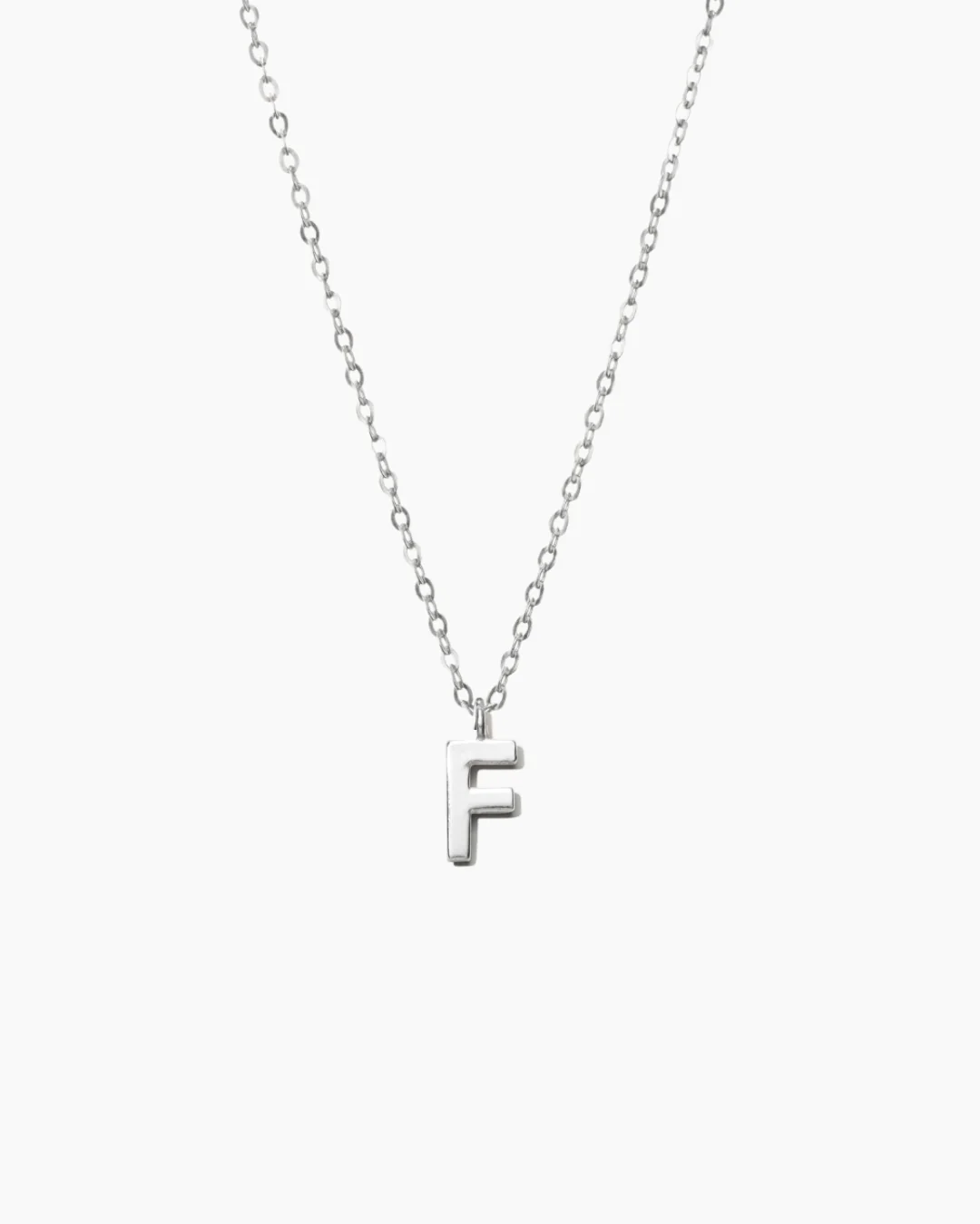 Plain Letter Necklace Silver - Image 8