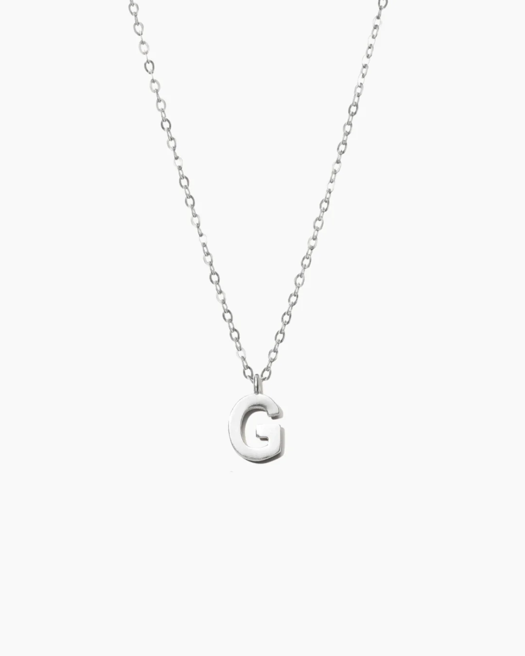Plain Letter Necklace Silver - Image 9