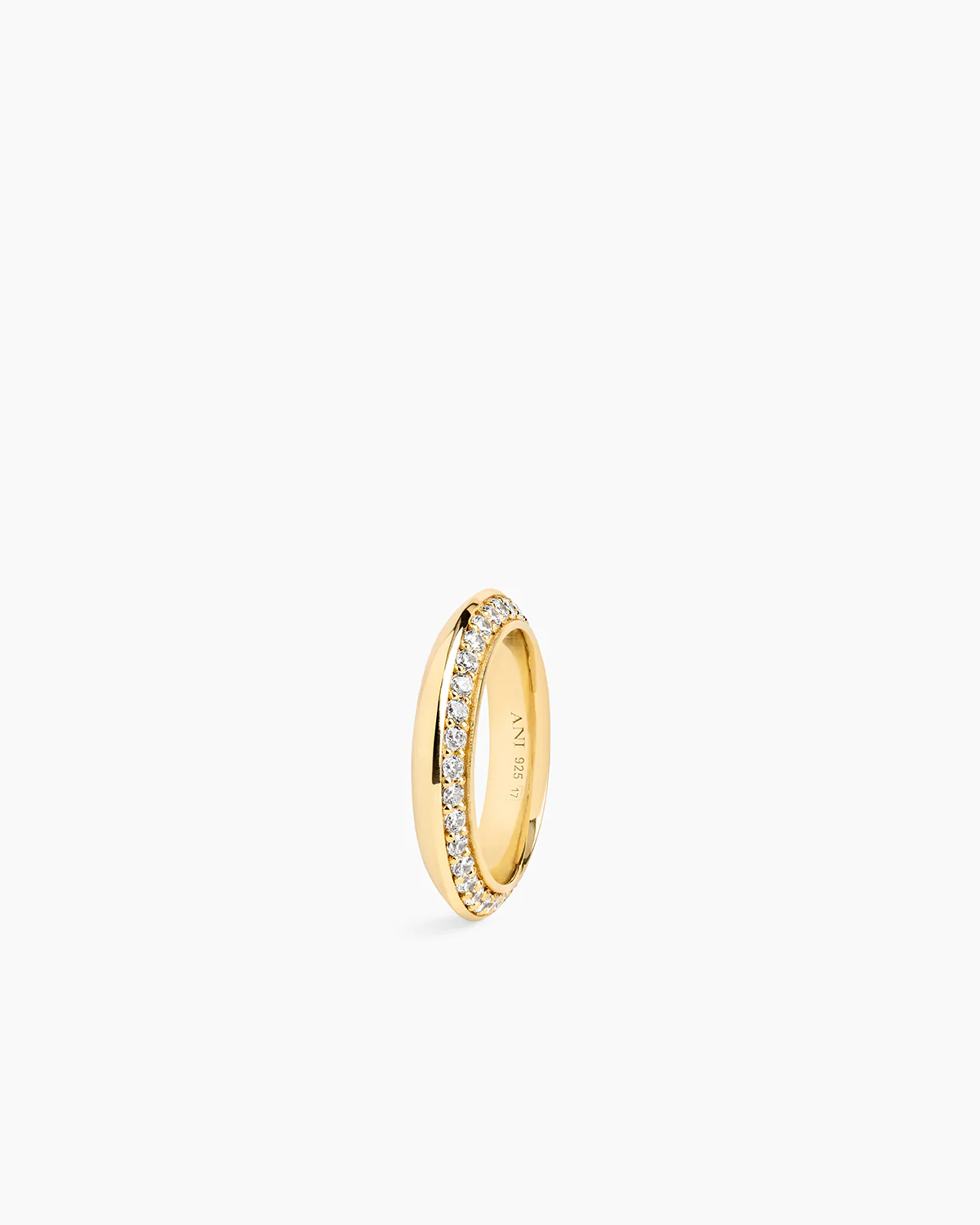 Rivetto Half Pavé Ring Gold - Image 3