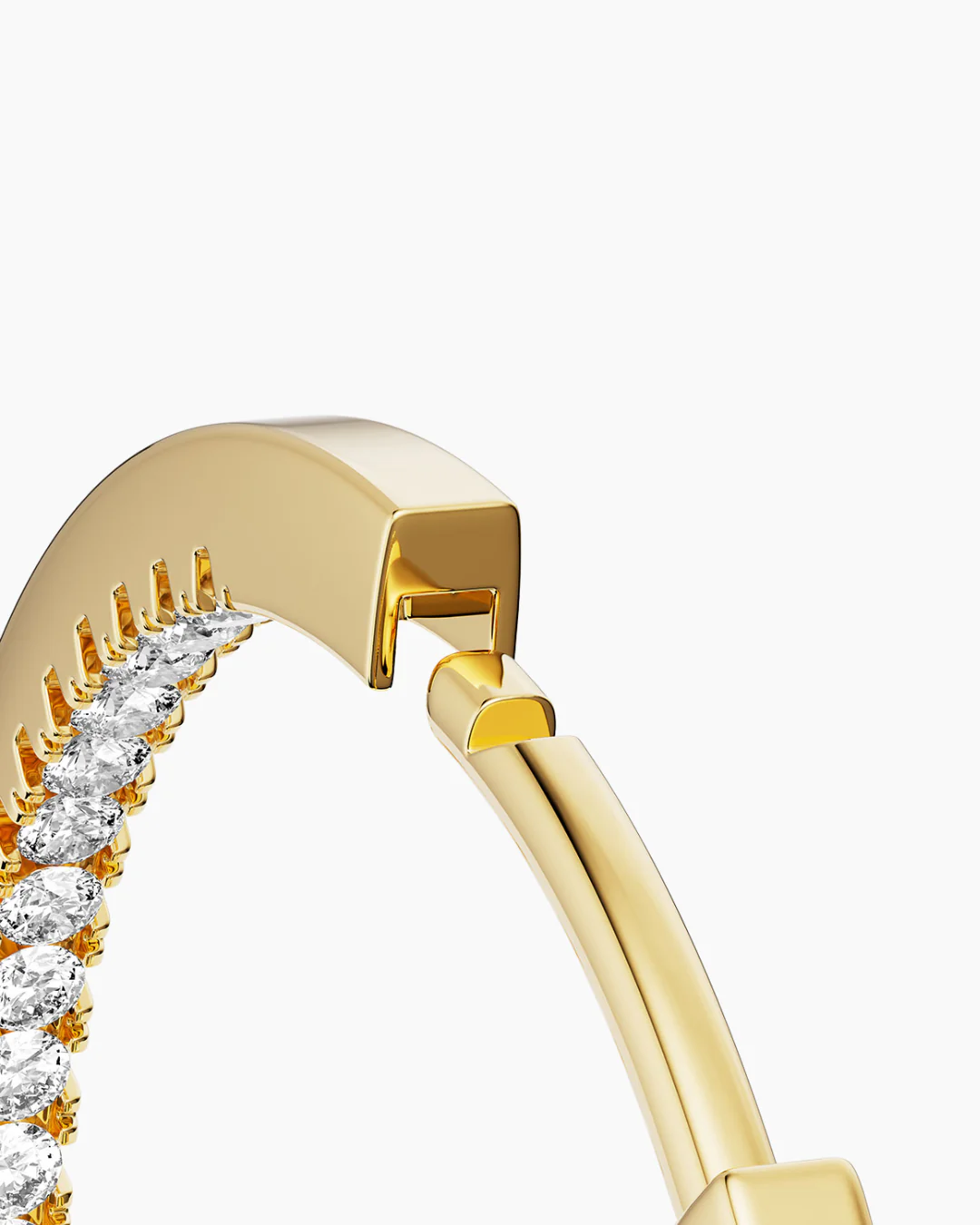 Stone Huggie Hoops Gold - Image 3