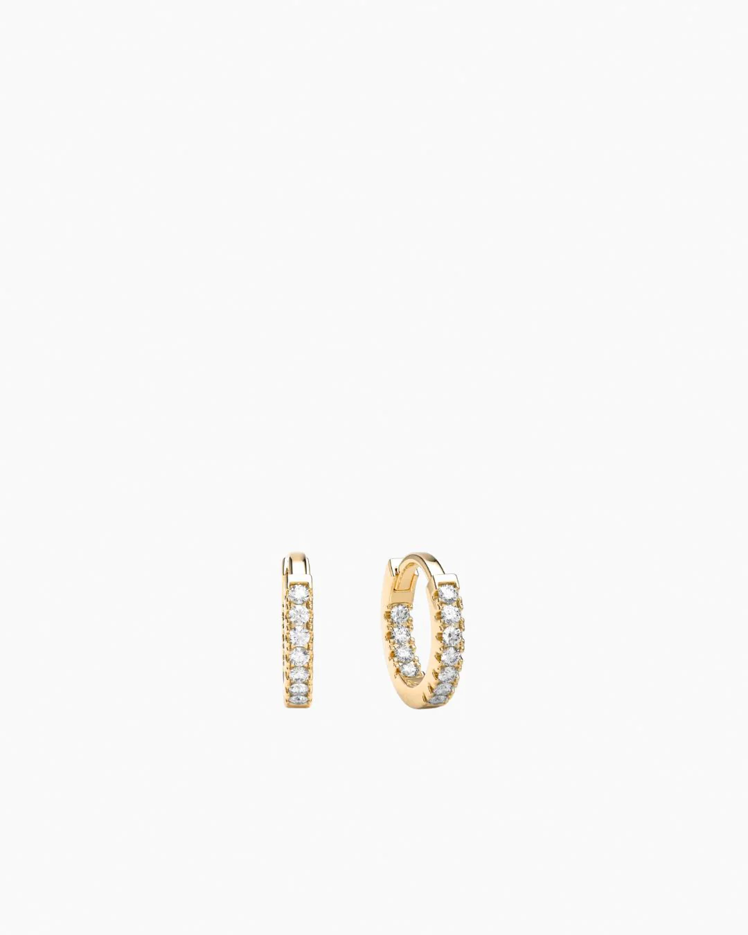 Stone Huggie Hoops Gold - Image 4