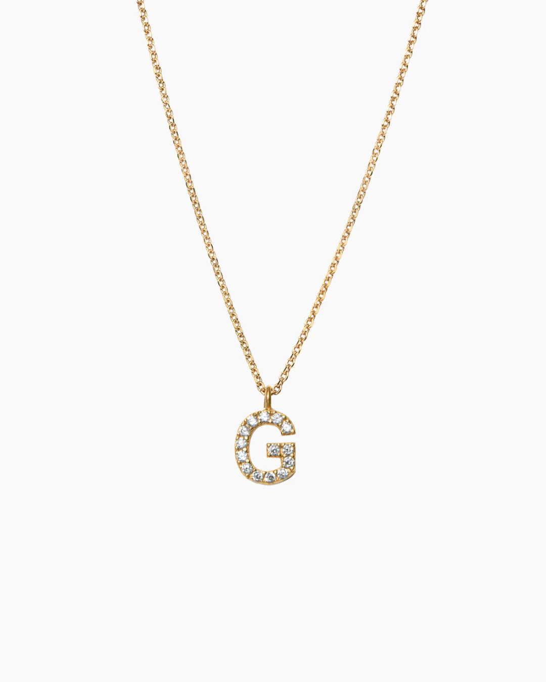 Stone Letter Charm Necklace Gold - Image 10