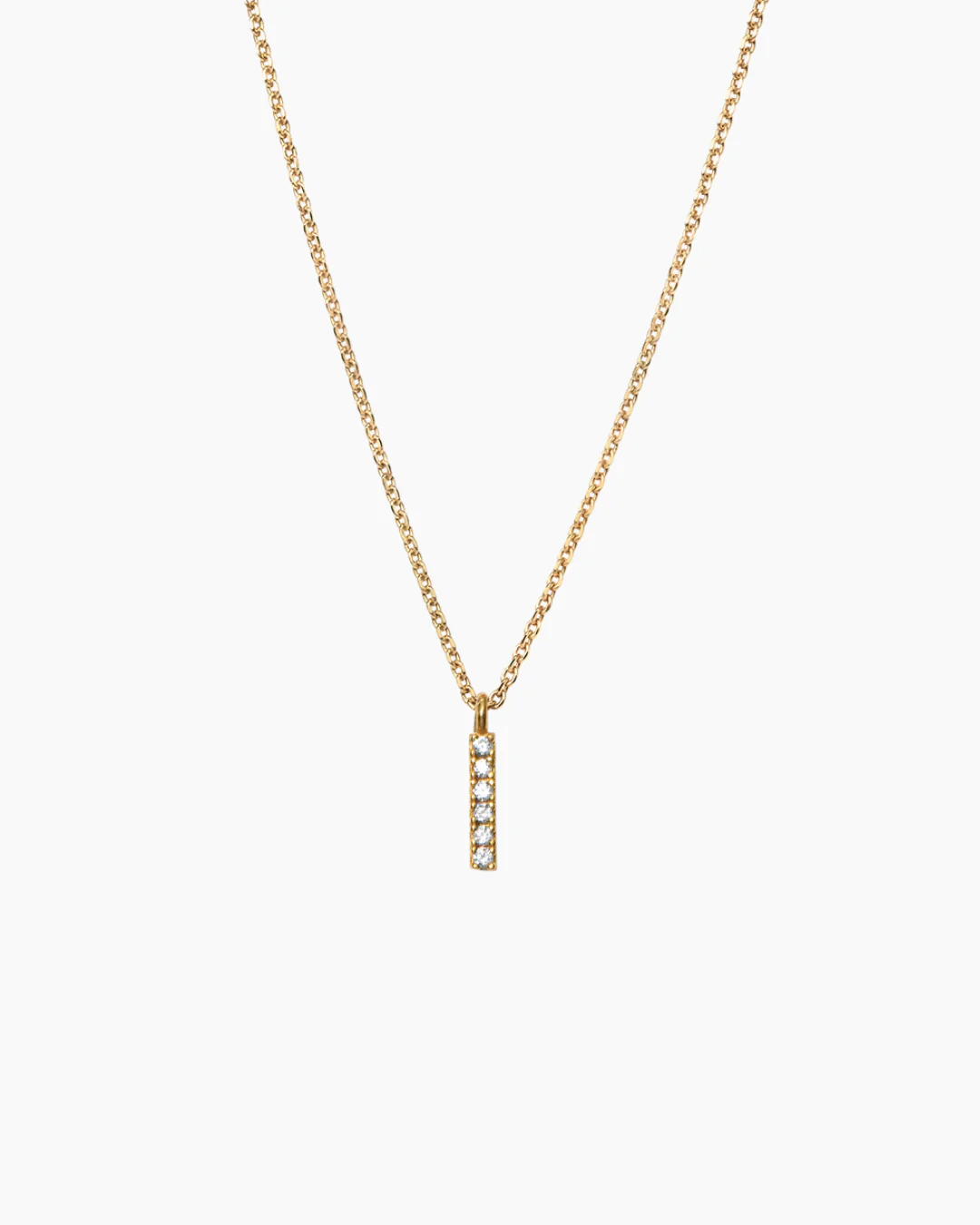 Stone Letter Charm Necklace Gold - Image 12