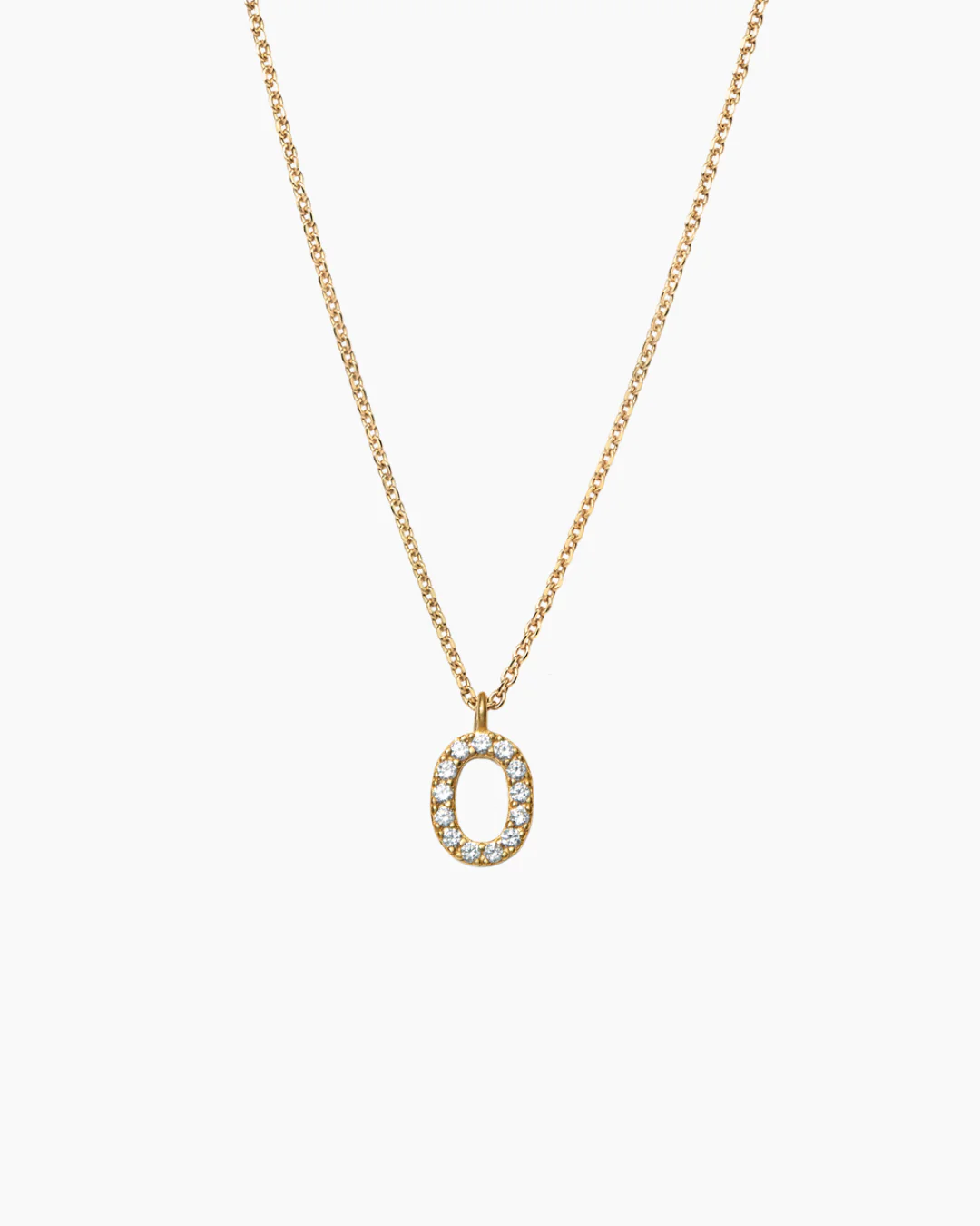 Stone Letter Charm Necklace Gold - Image 18