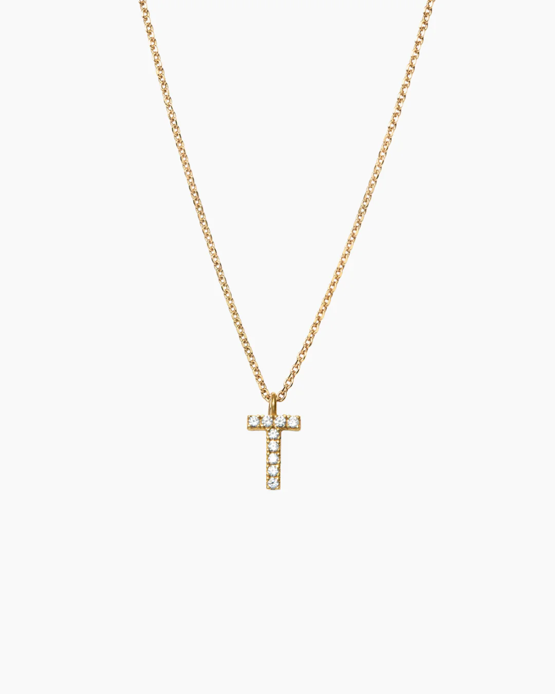 Stone Letter Charm Necklace Gold - Image 22