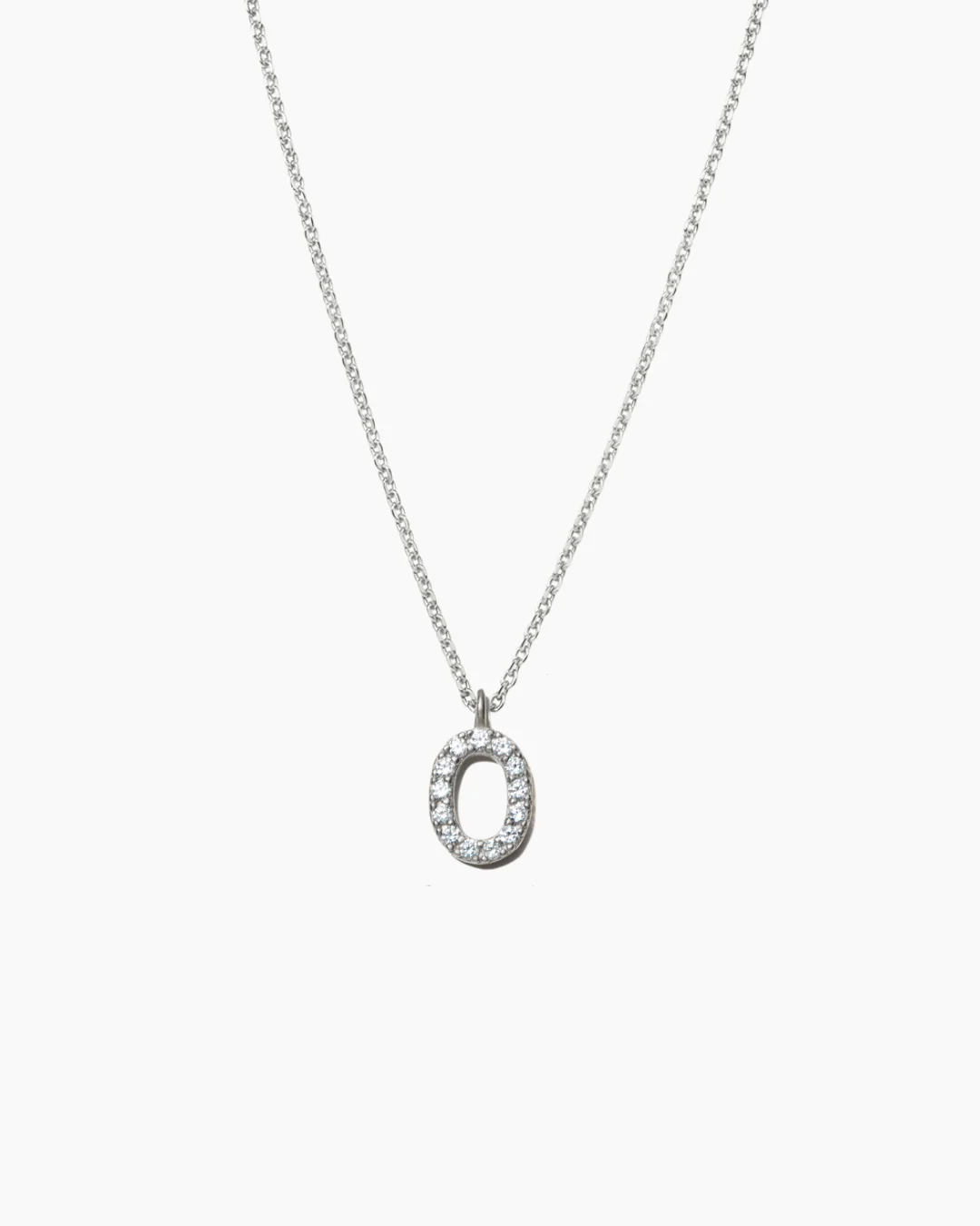 Stone Letter Charm Necklace Silver - Image 18